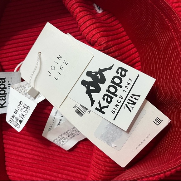 Zara x Kappa • NWT Red Ribbed Fabric Stretchy Shorts - Picture 5 of 7